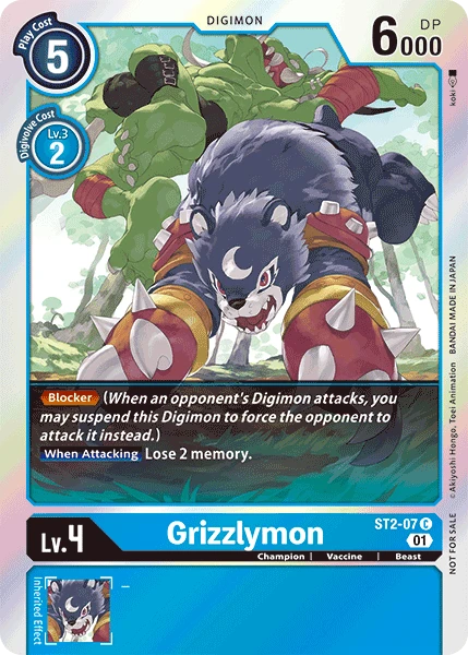 Digimon Card Game Sammelkarte ST2-07 Grizzlymon alternatives Artwork 2
