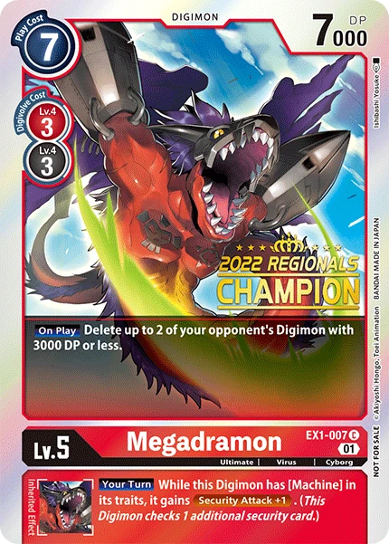 Digimon Card Game Sammelkarte EX1-007 Megadramon alternatives Artwork 3