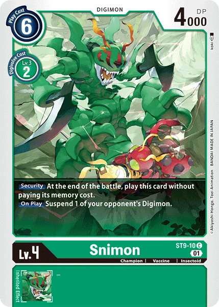 Digimon Card Game Sammelkarte ST9-10 Snimon