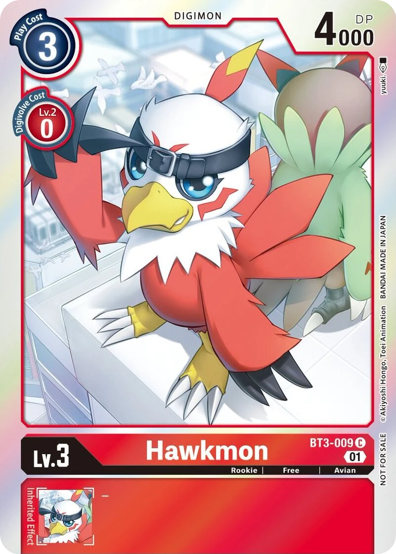Digimon Card Game Sammelkarte BT3-009 Hawkmon alternatives Artwork 1