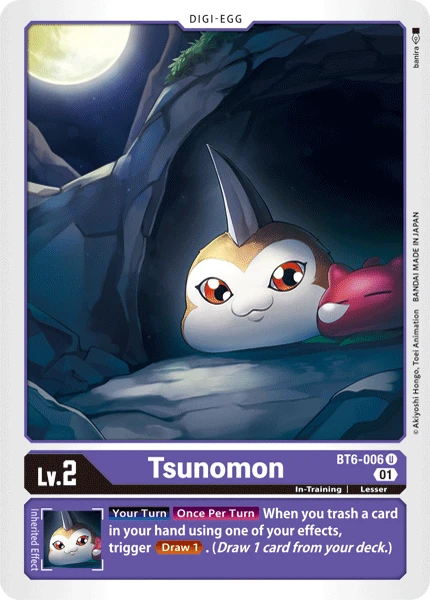 Digimon Card Game Sammelkarte BT6-006 Tsunomon