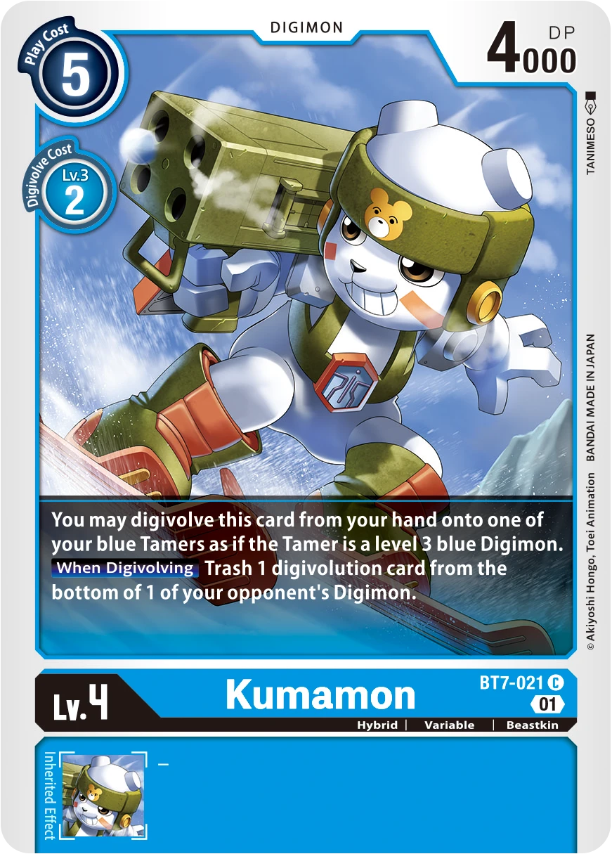 Digimon Card Game Sammelkarte BT7-021 Kumamon
