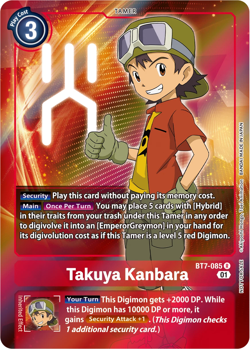 Digimon Card Game Sammelkarte BT7-085 Takuya Kanbara alternatives Artwork 1