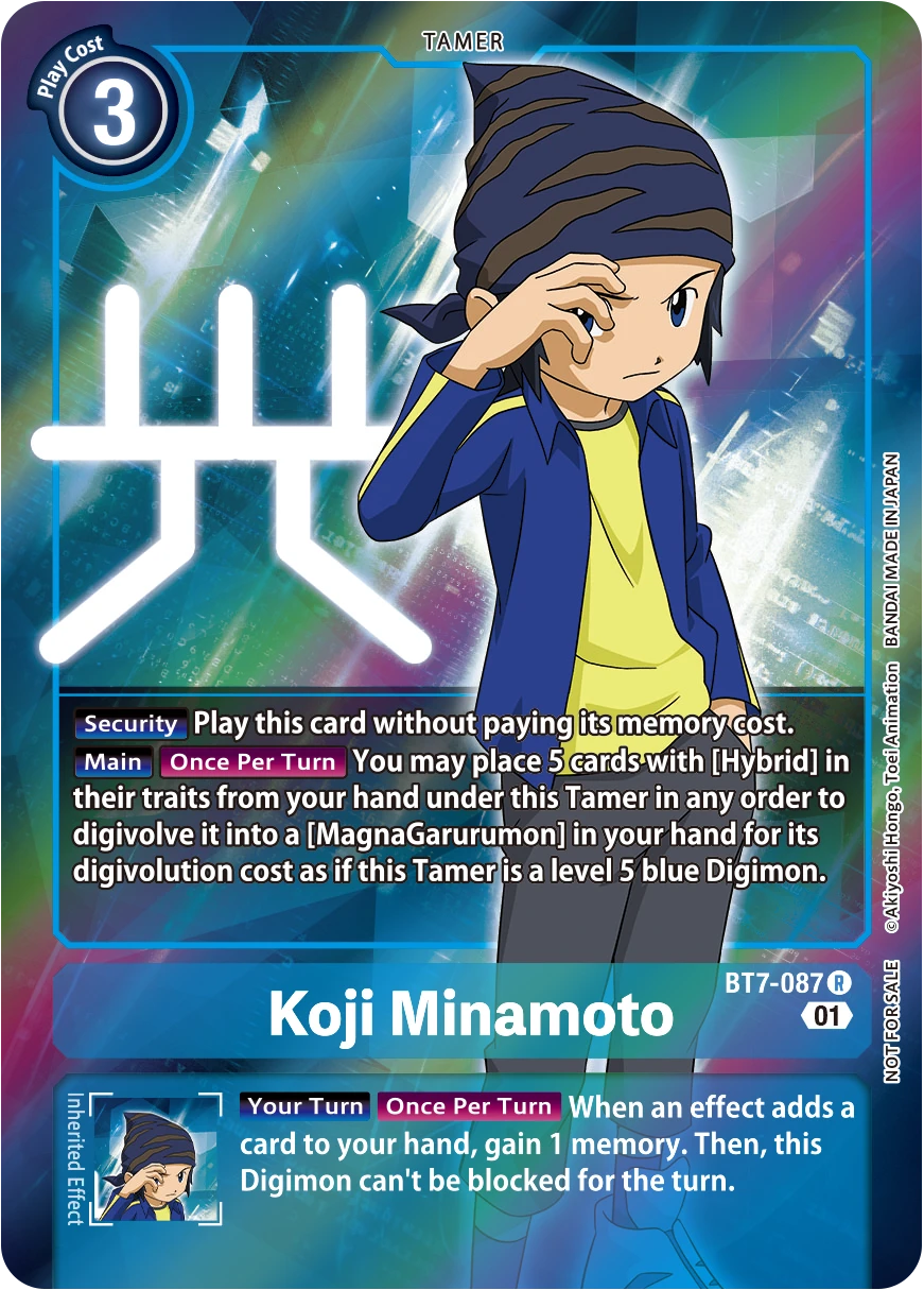 Digimon Card Game Sammelkarte BT7-087 Koji Minamoto alternatives Artwork 1