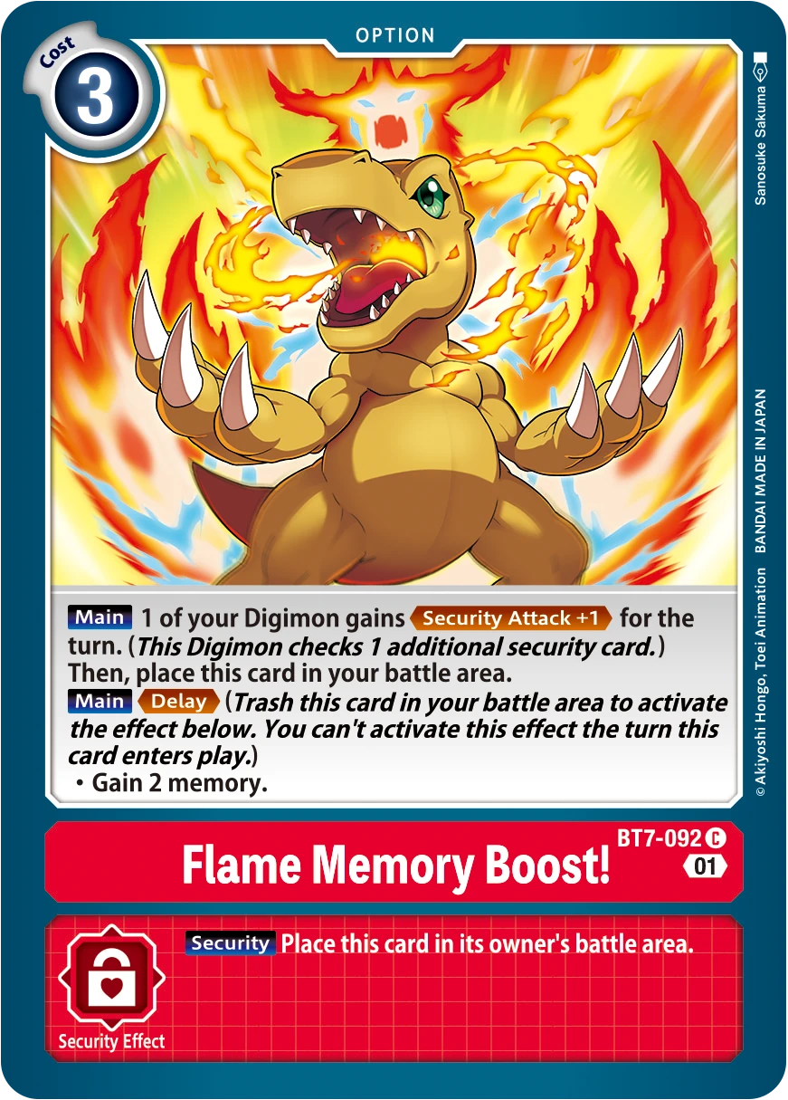 Digimon Card Game Sammelkarte BT7-092 Flame Memory Boost!