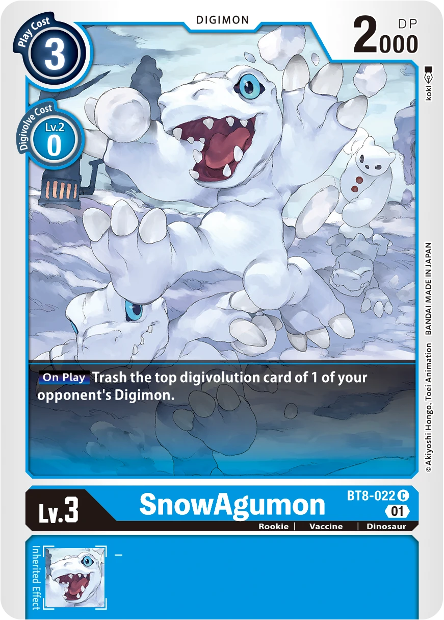 Digimon Card Game Sammelkarte BT8-022 SnowAgumon