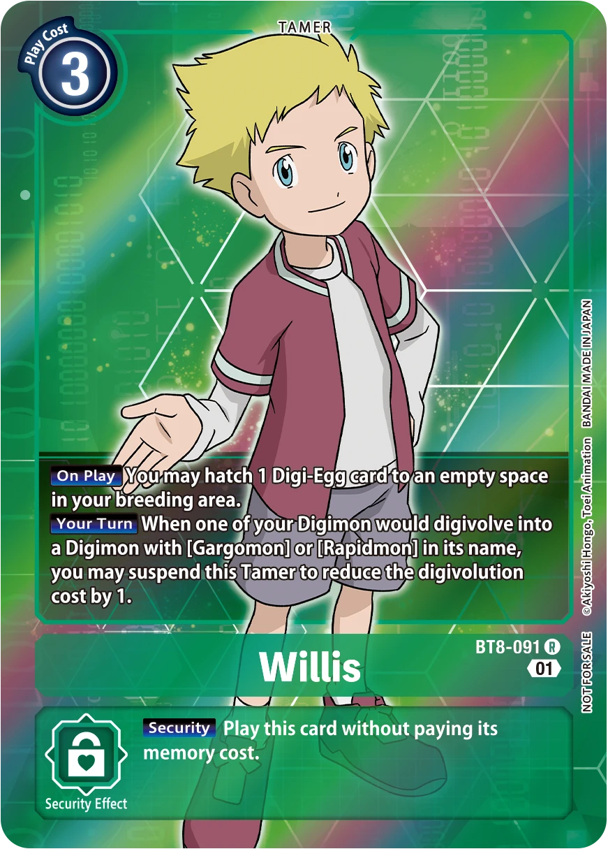 Digimon Card Game Sammelkarte BT8-091 Willis alternatives Artwork 1