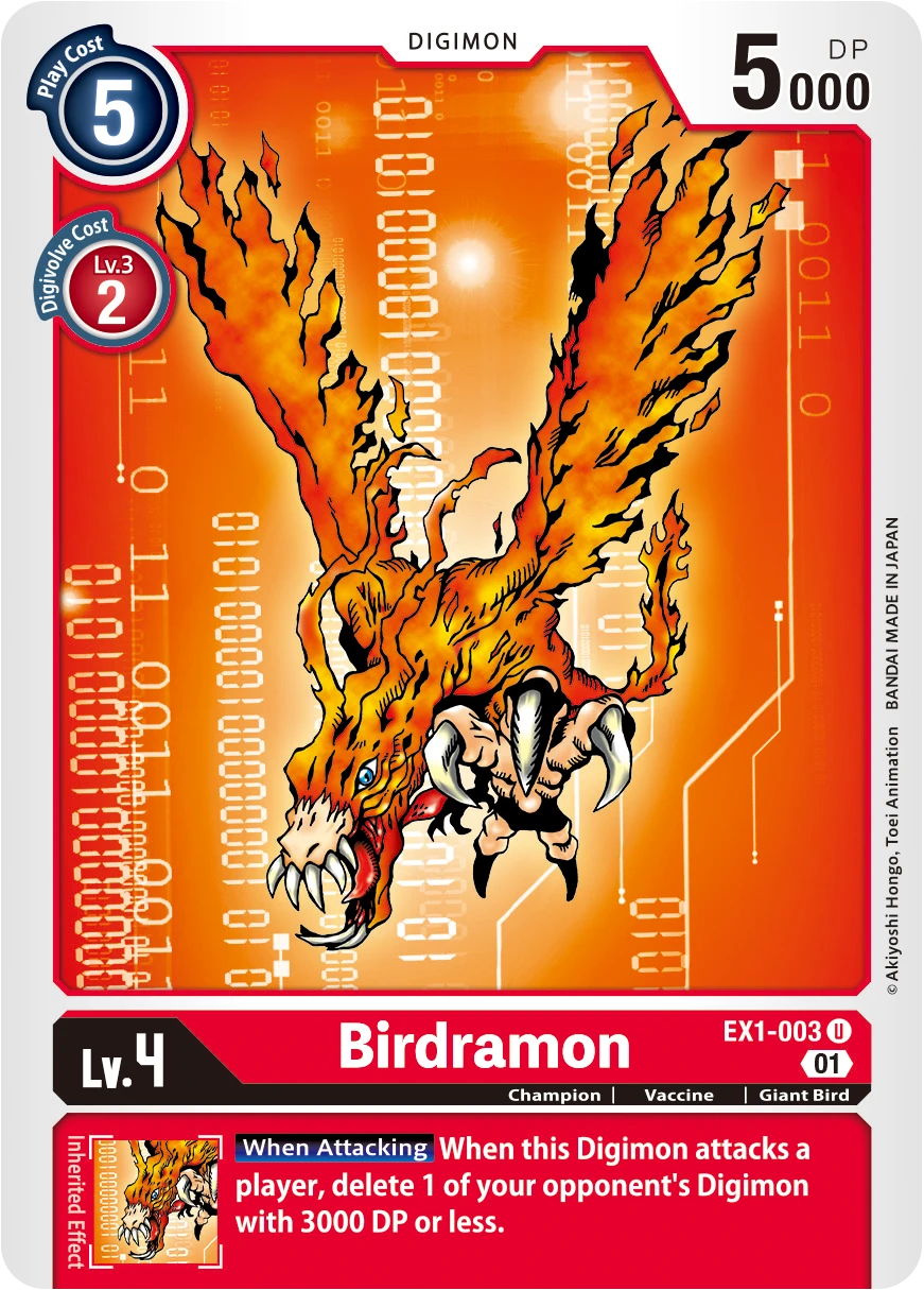 Digimon Card Game Sammelkarte EX1-003 Birdramon