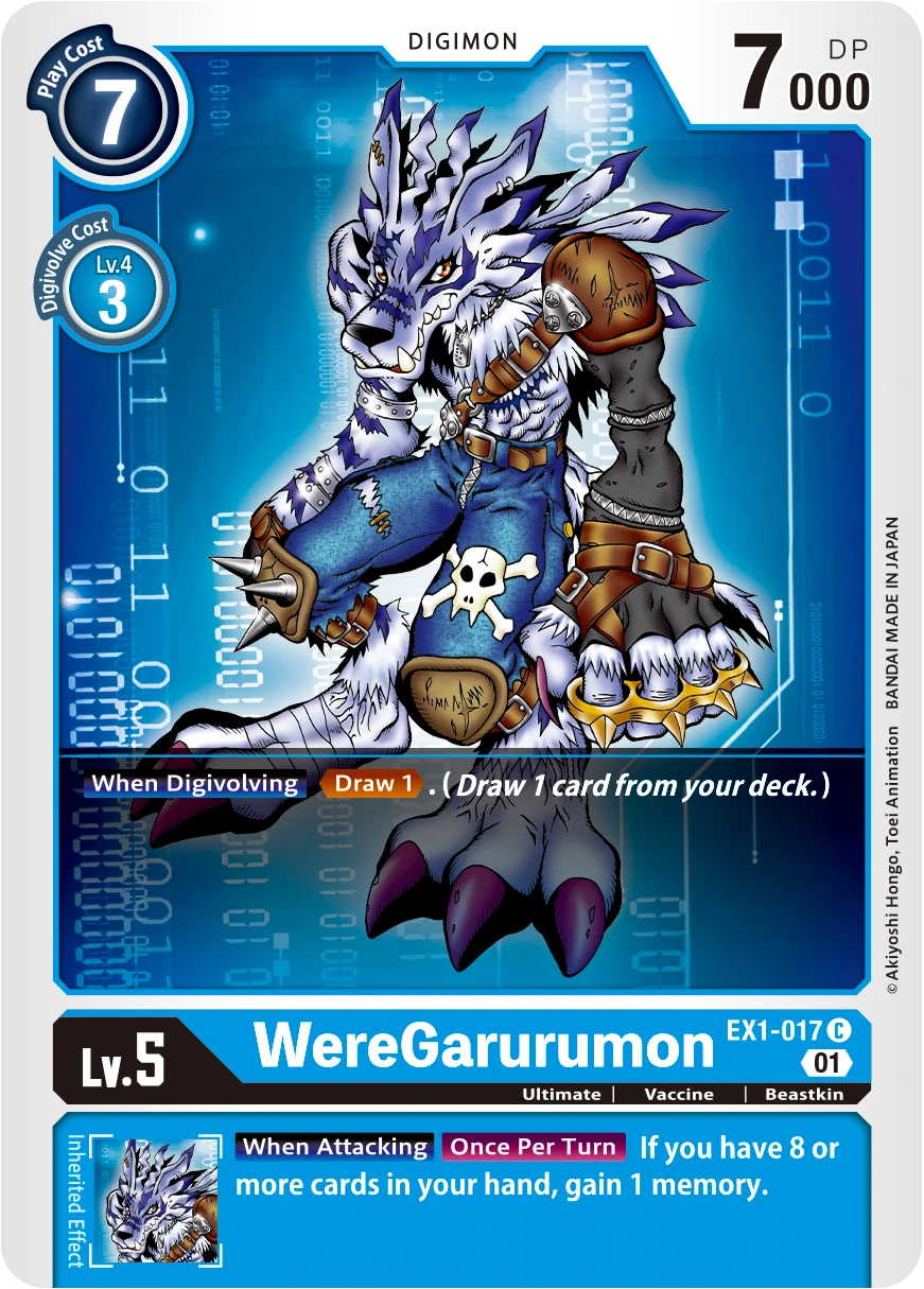 Digimon Card Game Sammelkarte EX1-017 WereGarurumon