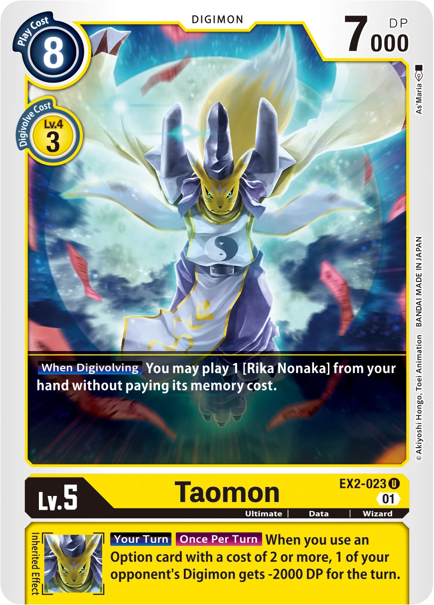 Digimon Card Game Sammelkarte EX2-023 Taomon