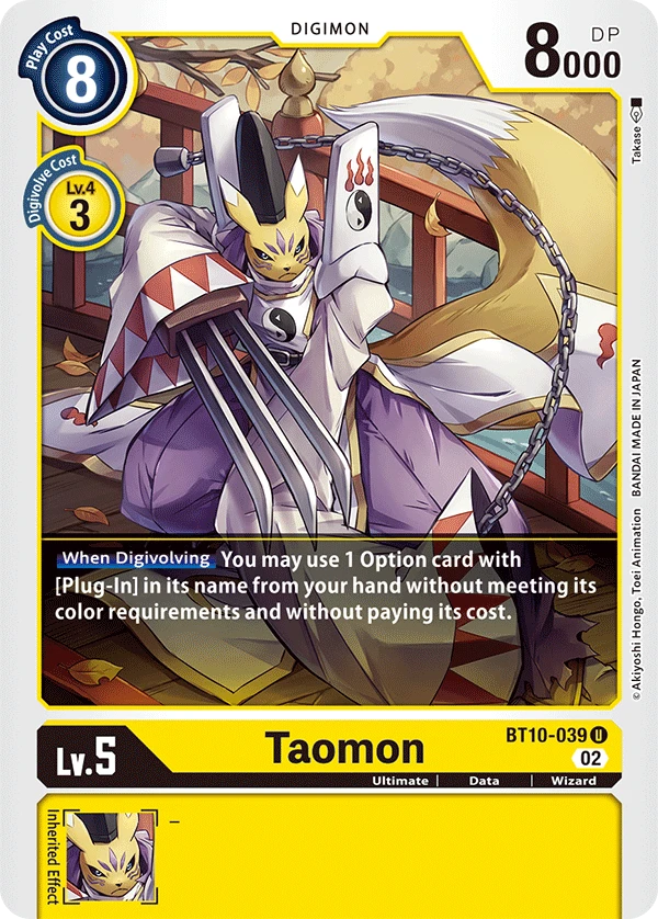Digimon Card Game Sammelkarte BT10-039 Taomon