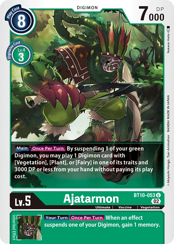 Digimon Card Game Sammelkarte BT10-053 Ajatarmon