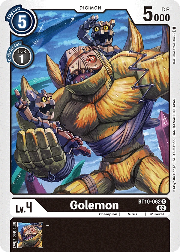 Digimon Card Game Sammelkarte BT10-062 Golemon