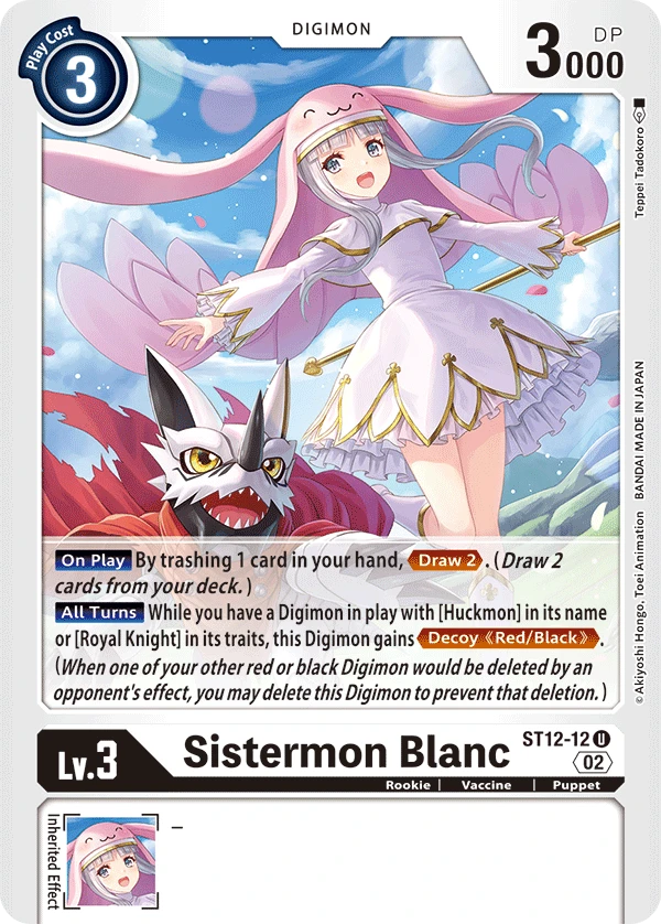 Digimon Card Game Sammelkarte ST12-12 Sistermon Blanc