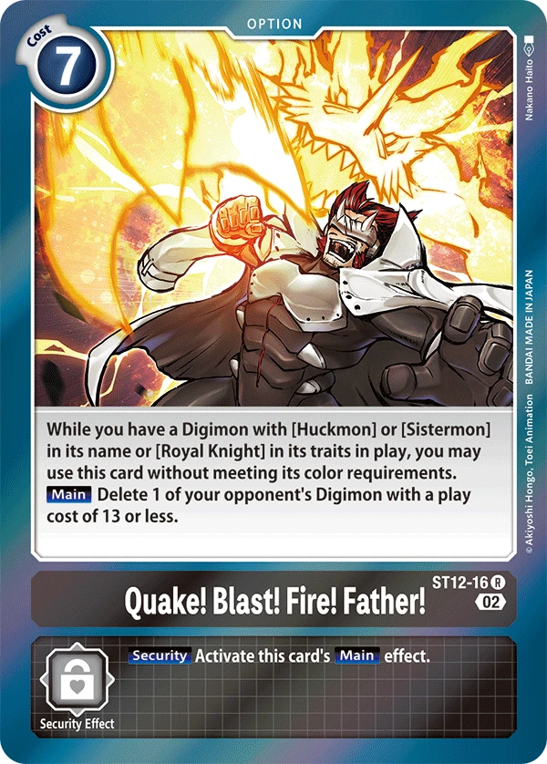 Digimon Card Game Sammelkarte ST12-16 Quake! Blast! Fire! Father!