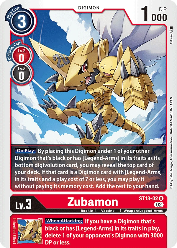Digimon Card Game Sammelkarte ST13-02 Zubamon