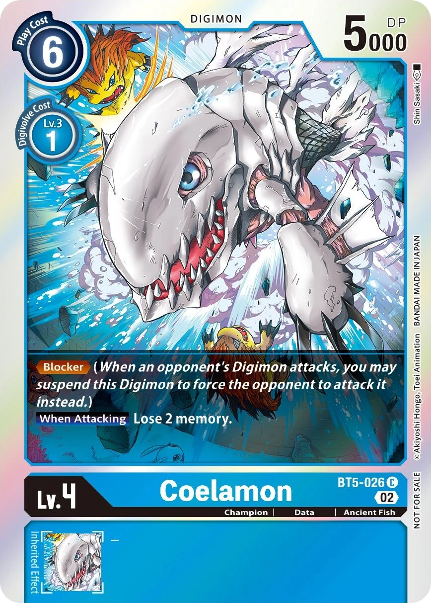 Digimon Kartenspiel Sammelkarte BT5-026 Coelamon alternatives Artwork 2