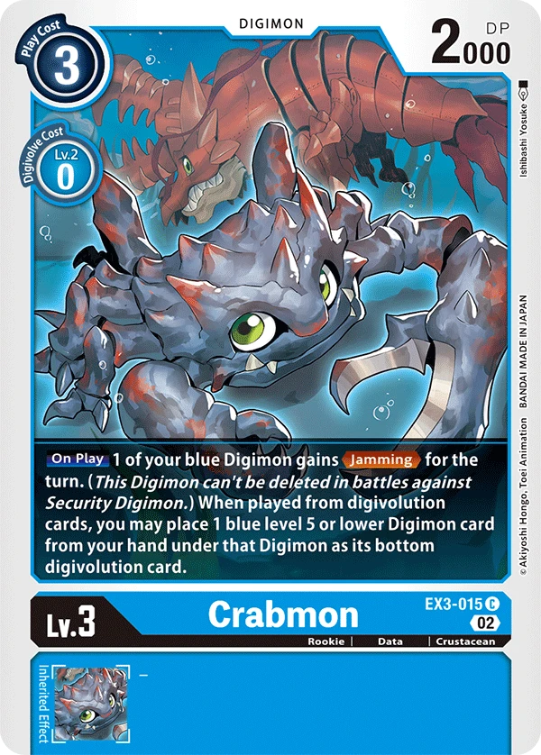 Digimon Card Game Sammelkarte EX3-015 Crabmon