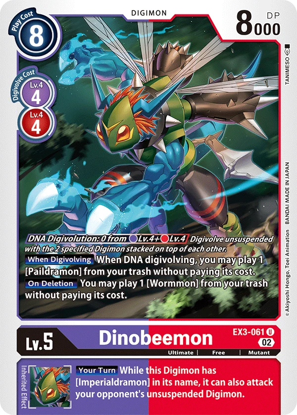 Digimon Card Game Sammelkarte EX3-061 Dinobeemon
