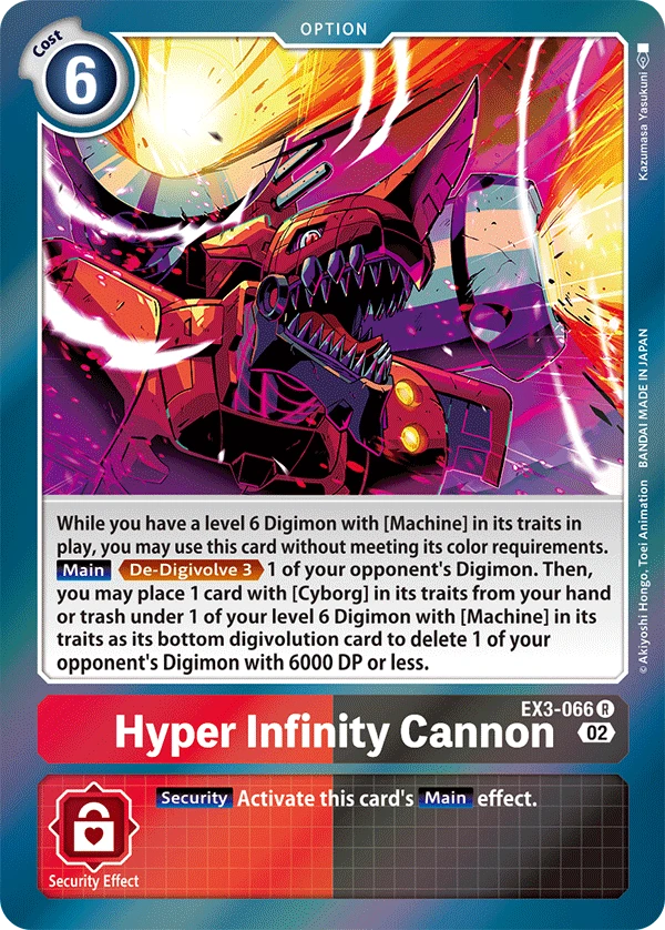 Digimon Card Game Sammelkarte EX3-066 Hyper Infinity Cannon