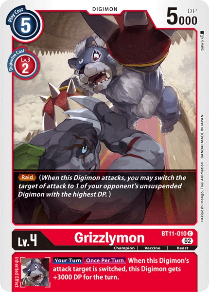 Digimon Card Game Sammelkarte BT11-010 Grizzlymon