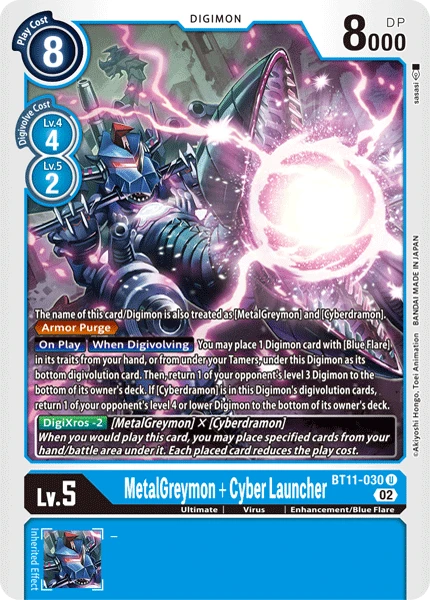 Digimon Card Game Sammelkarte BT11-030 MetalGreymon + Cyber Launcher