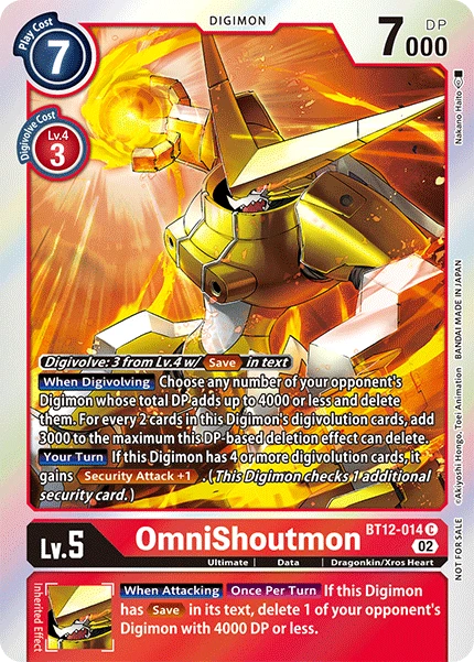 Digimon Card Game Sammelkarte BT12-014 OmniShoutmon alternatives Artwork 1