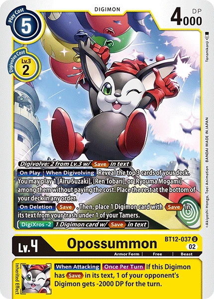 Digimon Card Game Sammelkarte BT12-037 Opossummon