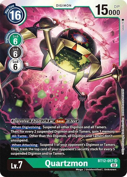 Digimon Card Game Sammelkarte BT12-057 Quartzmon