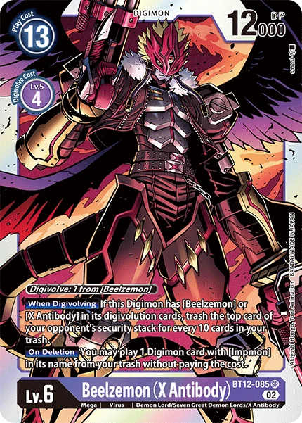 Digimon Card Game Sammelkarte BT12-085 Beelzemon (X Antibody)