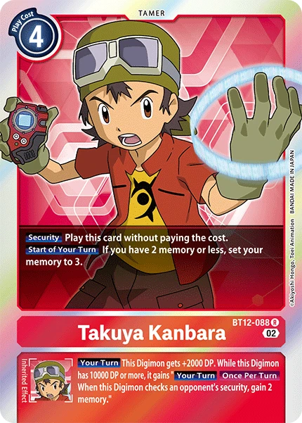 Digimon Card Game Sammelkarte BT12-088 Takuya Kanbara