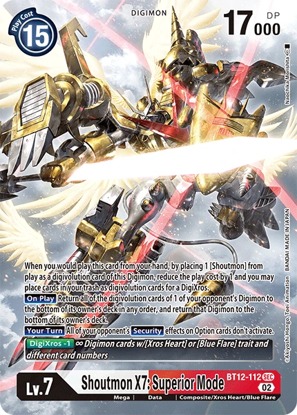 Digimon Card Game Sammelkarte BT12-112 Shoutmon X7: Superior Mode alternatives Artwork 1