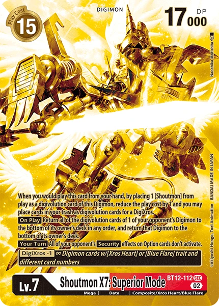 Digimon Card Game Sammelkarte BT12-112 Shoutmon X7: Superior Mode alternatives Artwork 2
