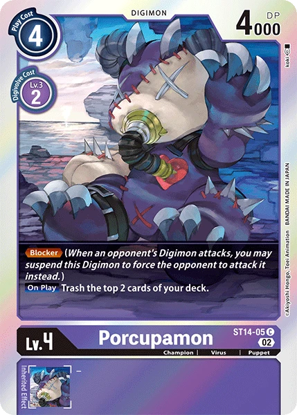 Digimon Card Game Sammelkarte ST14-05 Porcupamon