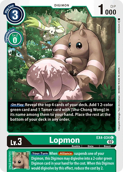 Digimon Card Game Sammelkarte EX4-034 Lopmon