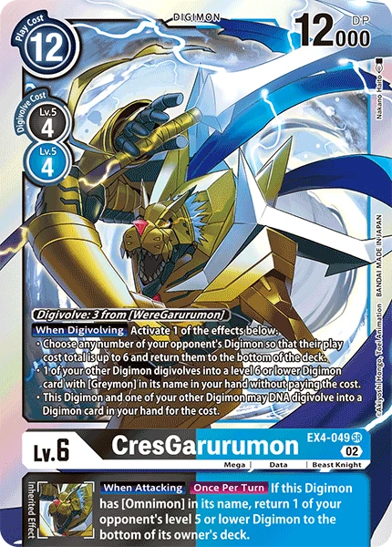 Digimon Card Game Sammelkarte EX4-049 CresGarurumon