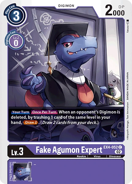 Digimon Card Game Sammelkarte EX4-052 Fake Agumon Expert