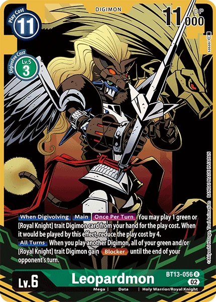 Digimon Card Game Sammelkarte BT13-056 Leopardmon alternatives Artwork 1