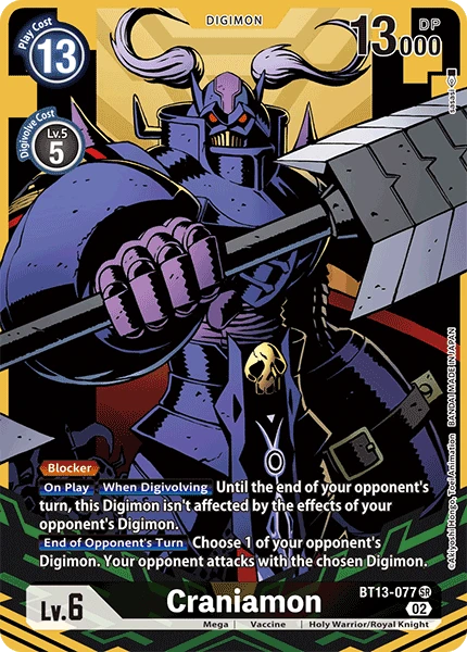 Digimon Card Game Sammelkarte BT13-077 Craniamon alternatives Artwork 1