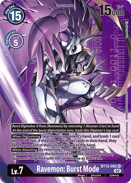 Digimon Card Game Sammelkarte BT13-092 Ravemon: Burst Mode alternatives Artwork 2