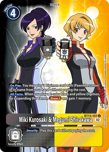 Digimon Card Game Sammelkarte BT13-101 Miki Kurosaki & Megumi Shirakawa alternatives Artwork 1