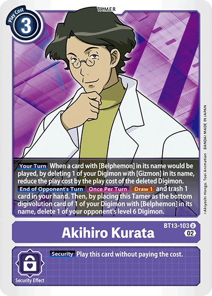 Digimon Card Game Sammelkarte BT13-103 Akihiro Kurata