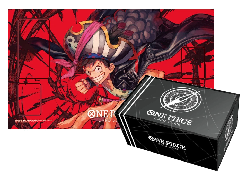 One Piece Card Game Luffy Playmat und Storage Box Schwarz