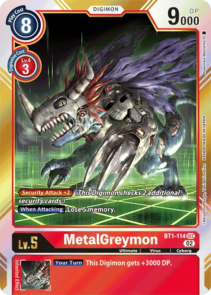 Digimon Card Game Sammelkarte BT1-114 MetalGreymon alternatives Artwork 2