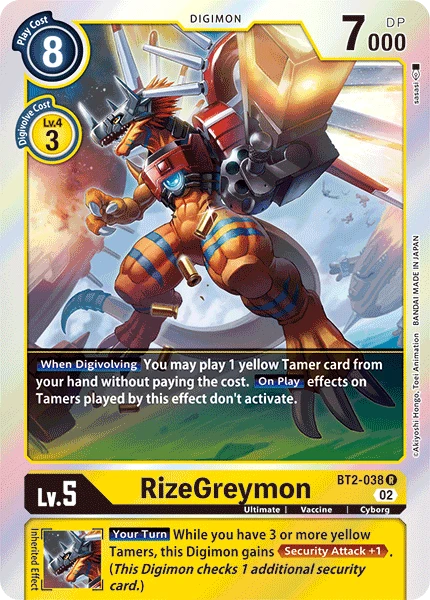 Digimon Card Game Sammelkarte BT2-038 RizeGreymon alternatives Artwork 3