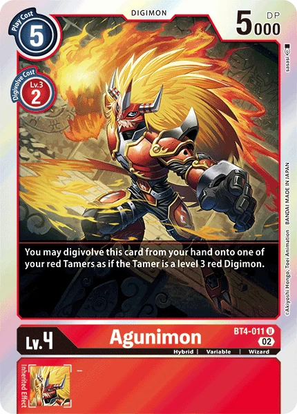 Digimon Card Game Sammelkarte BT4-011 Agunimon alternatives Artwork 6