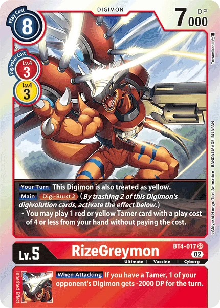 Digimon Card Game Sammelkarte BT4-017 RizeGreymon alternatives Artwork 3