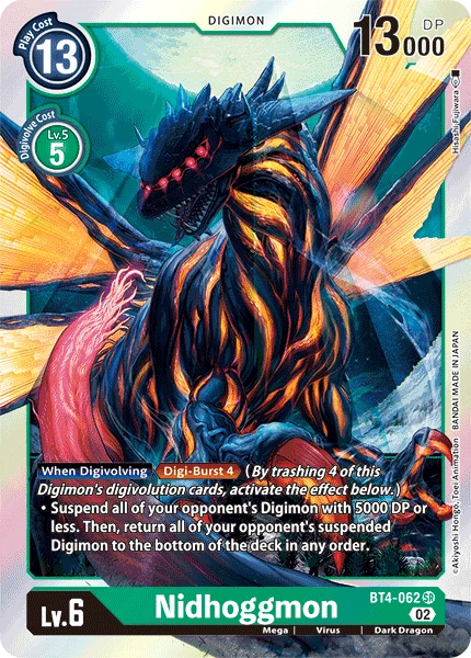 Digimon Card Game Sammelkarte BT4-062 Nidhoggmon alternatives Artwork 3