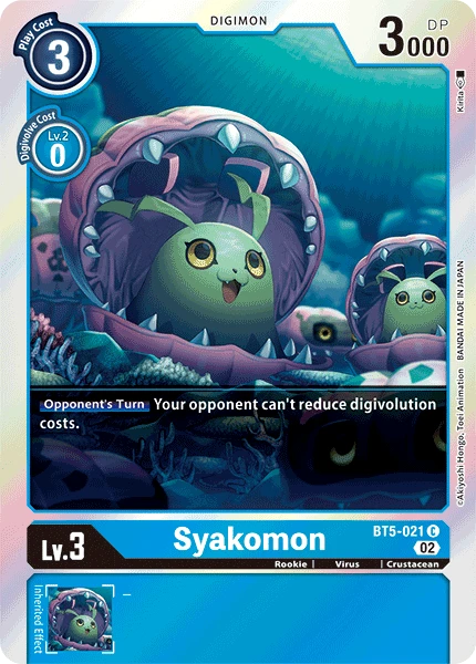 Digimon Card Game Sammelkarte BT5-021 Syakomon alternatives Artwork 2