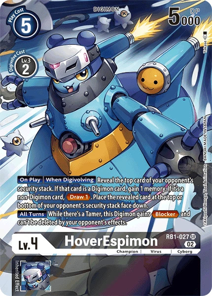 Digimon Card Game Sammelkarte RB1-027 HoverEspimon alternatives Artwork 1